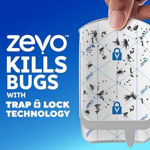 ZEVO Flying Insect Trap Refill Cartridges for Fruit Flies & Gnats, 12 Count | Odorless & Mess-Free Adhesive Backing thumbnail 5