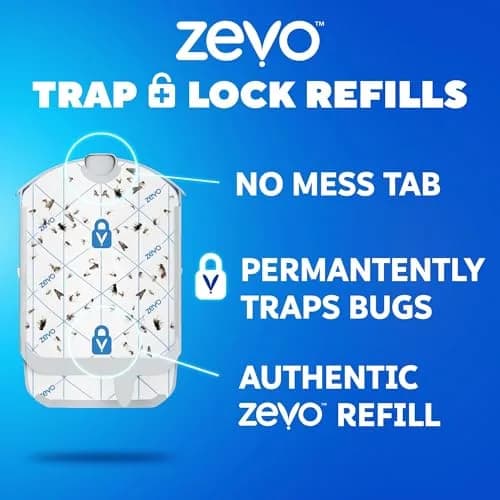 ZEVO Flying Insect Trap Refill Cartridges for Fruit Flies & Gnats, 12 Count | Odorless & Mess-Free Adhesive Backing thumbnail 6