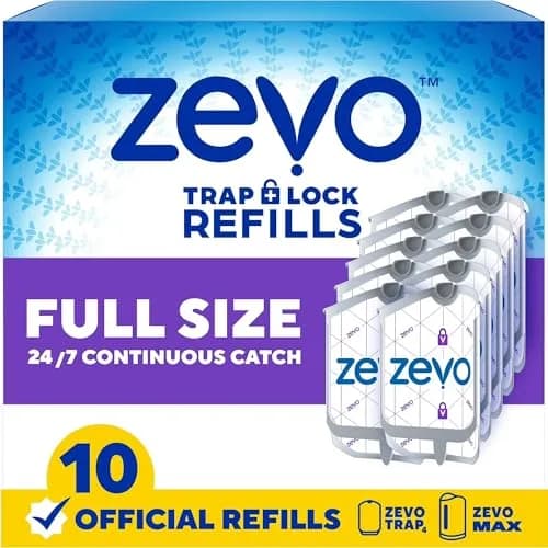ZEVO Flying Insect Trap Refill Cartridges 10 Count | Catches Fruit Flies & Gnats 24/7 thumbnail 1