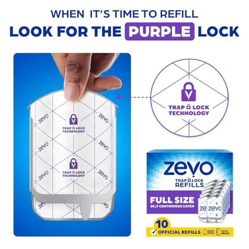 ZEVO Flying Insect Trap Refill Cartridges 10 Count | Catches Fruit Flies & Gnats 24/7 thumbnail 9