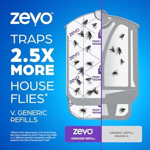 ZEVO Flying Insect Trap Refill Cartridges 10 Count | Catches Fruit Flies & Gnats 24/7 thumbnail 3