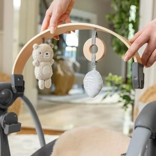 Ingenuity Every Season Swing ’n Go Deluxe 5-Speed Portable Infant Swing | Mesh & Lambswool, 0-9 Months, 20 lbs thumbnail 5