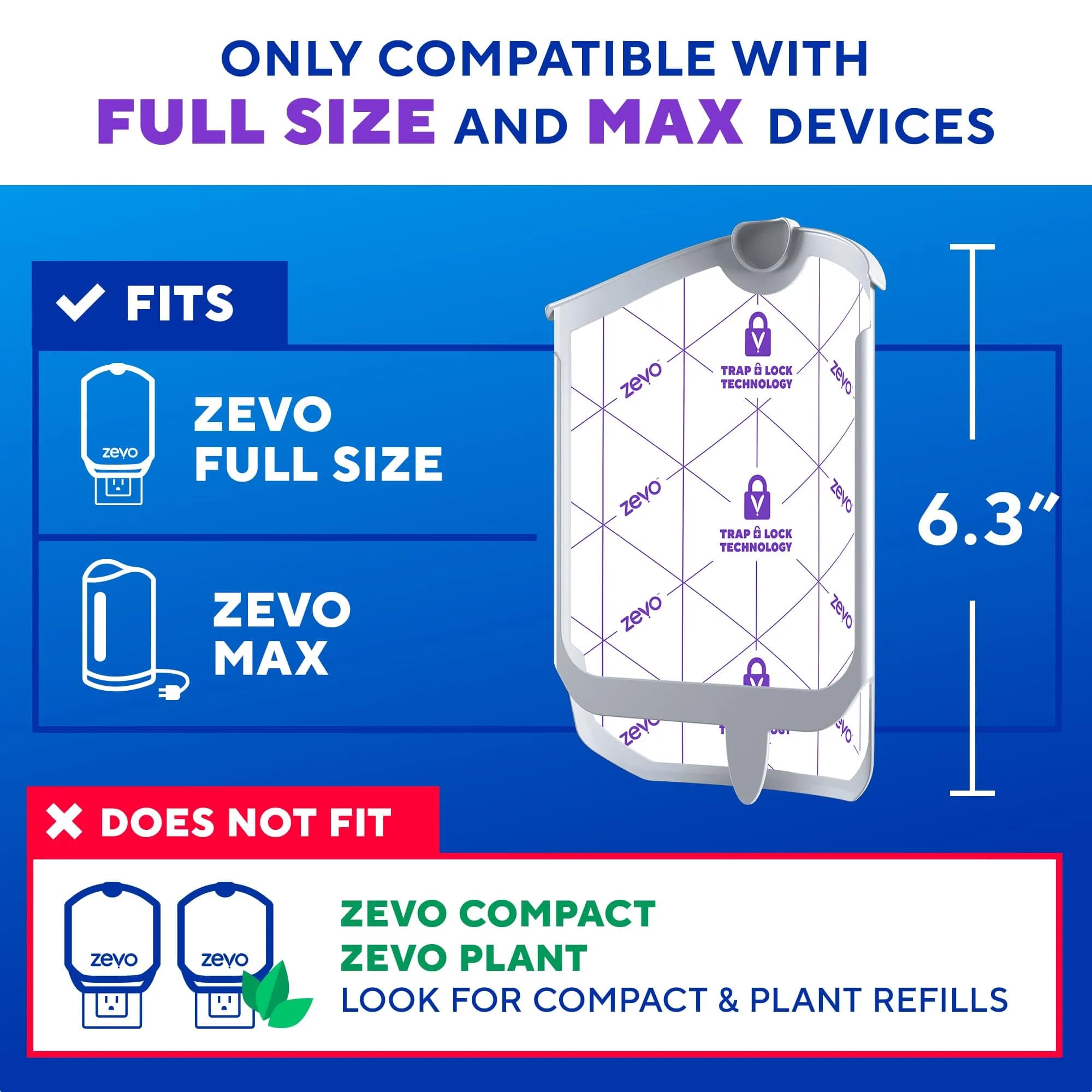 ZEVO Flying Insect Trap Refill Cartridges for Fruit Flies & Gnats, 6 Count | Continuous 24/7 Indoor Pest Control - view 2