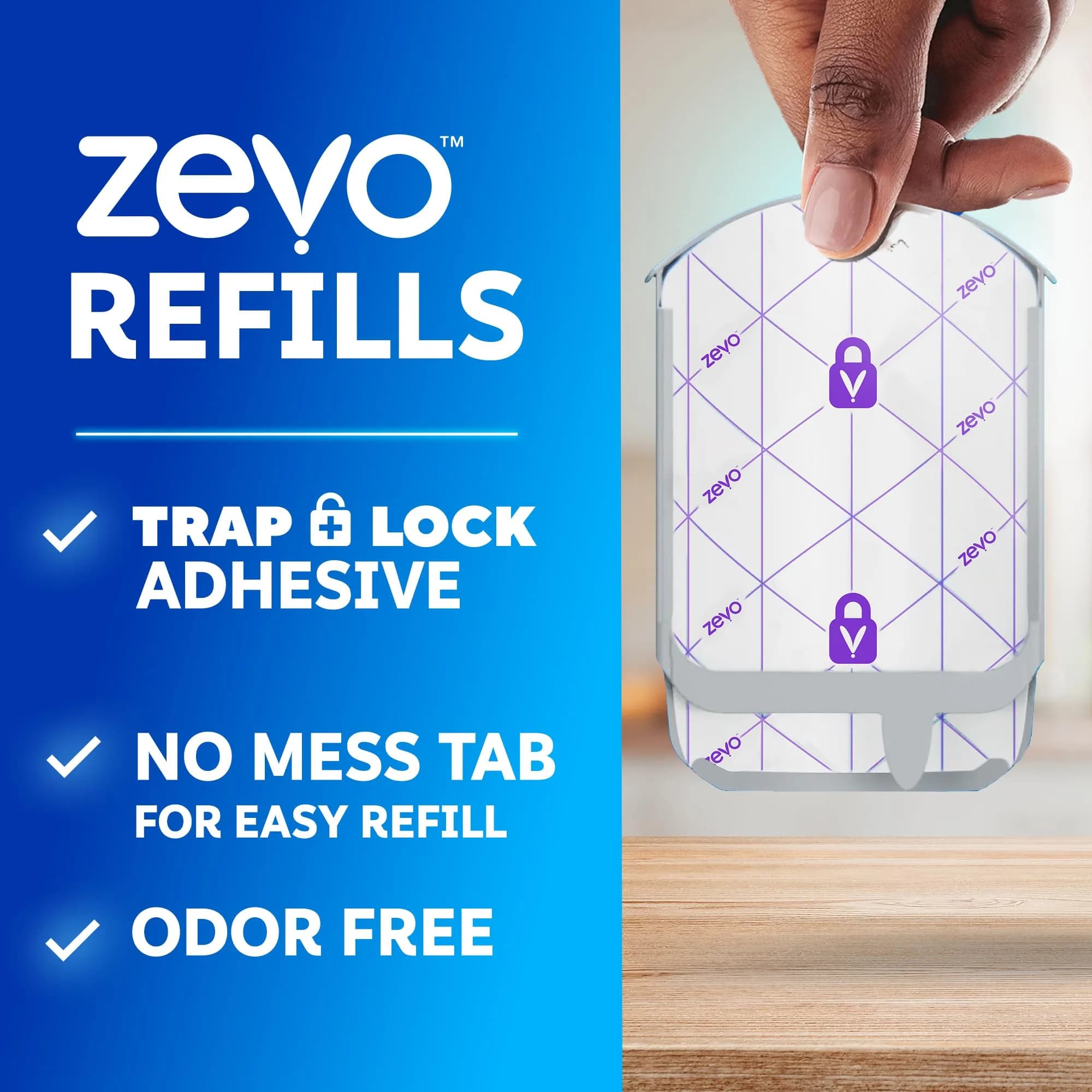 ZEVO Flying Insect Trap Refill Cartridges for Fruit Flies & Gnats, 6 Count | Continuous 24/7 Indoor Pest Control - view 3