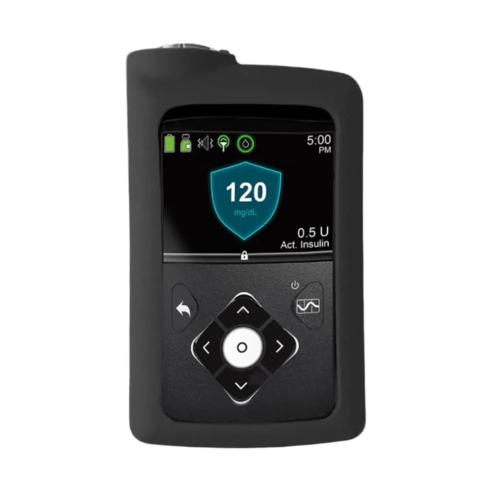 Sugar Medical Silicone Protective Insulin Pump Cover for Medtronic MiniMed 630G/640G/670G/770G, Pink/Purple/Blue (1-Pack) — Black