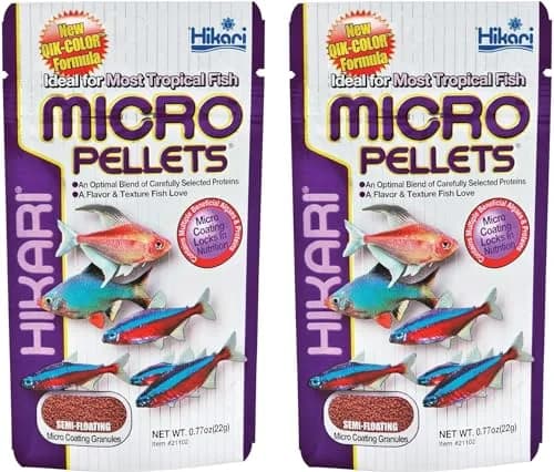 Hikari Tropical Semi-Floating Micro Pellets Fish Food 22g (0.77 Oz) Pack of 2 | Scientifically Proven Nutrition for Small Tropical Fish thumbnail 1