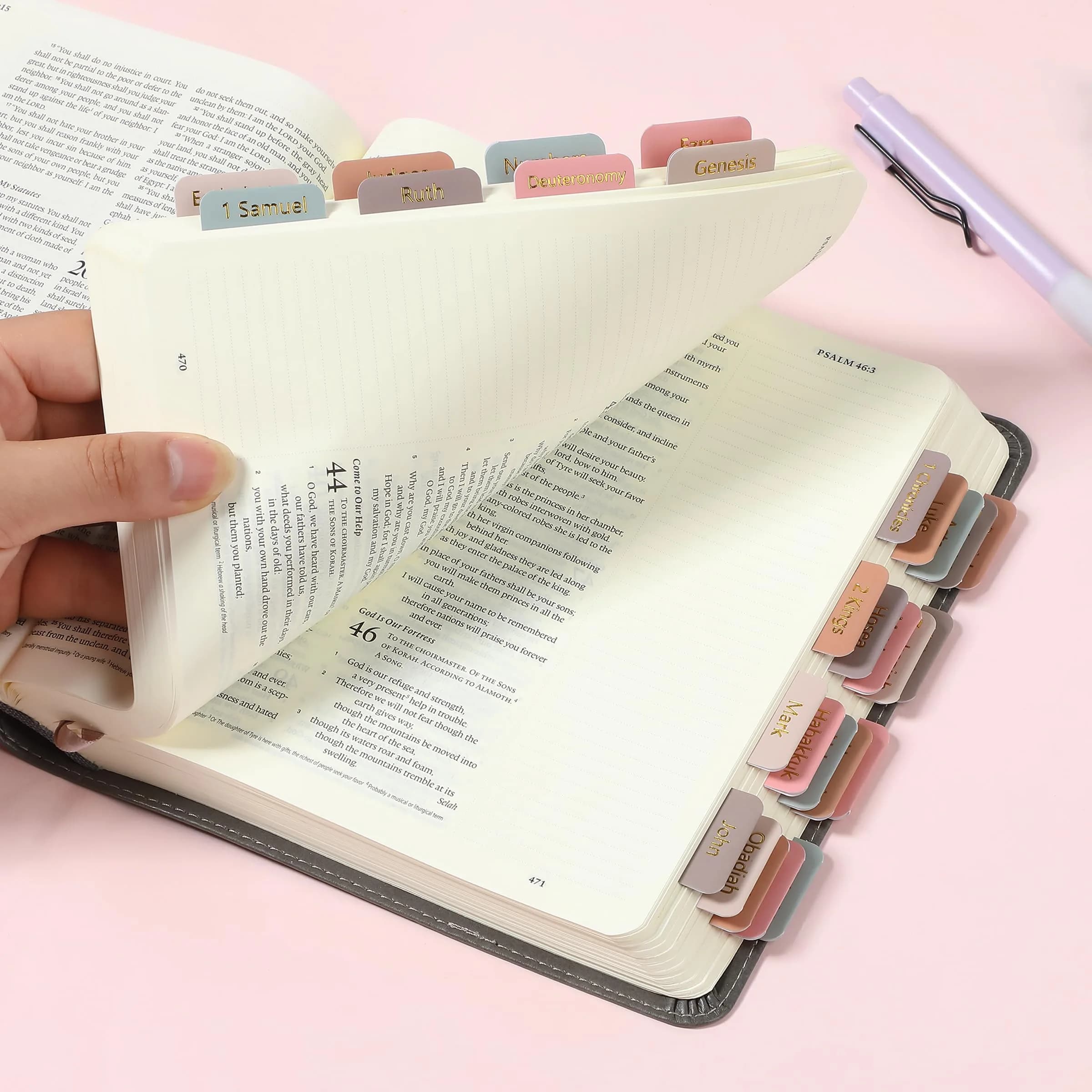 Mr. Pen Bible Tabs Spring Palette with Gold Lettering, 75 Tabs for Study Bible Indexing | Organize Your Bible with Ease - view 6