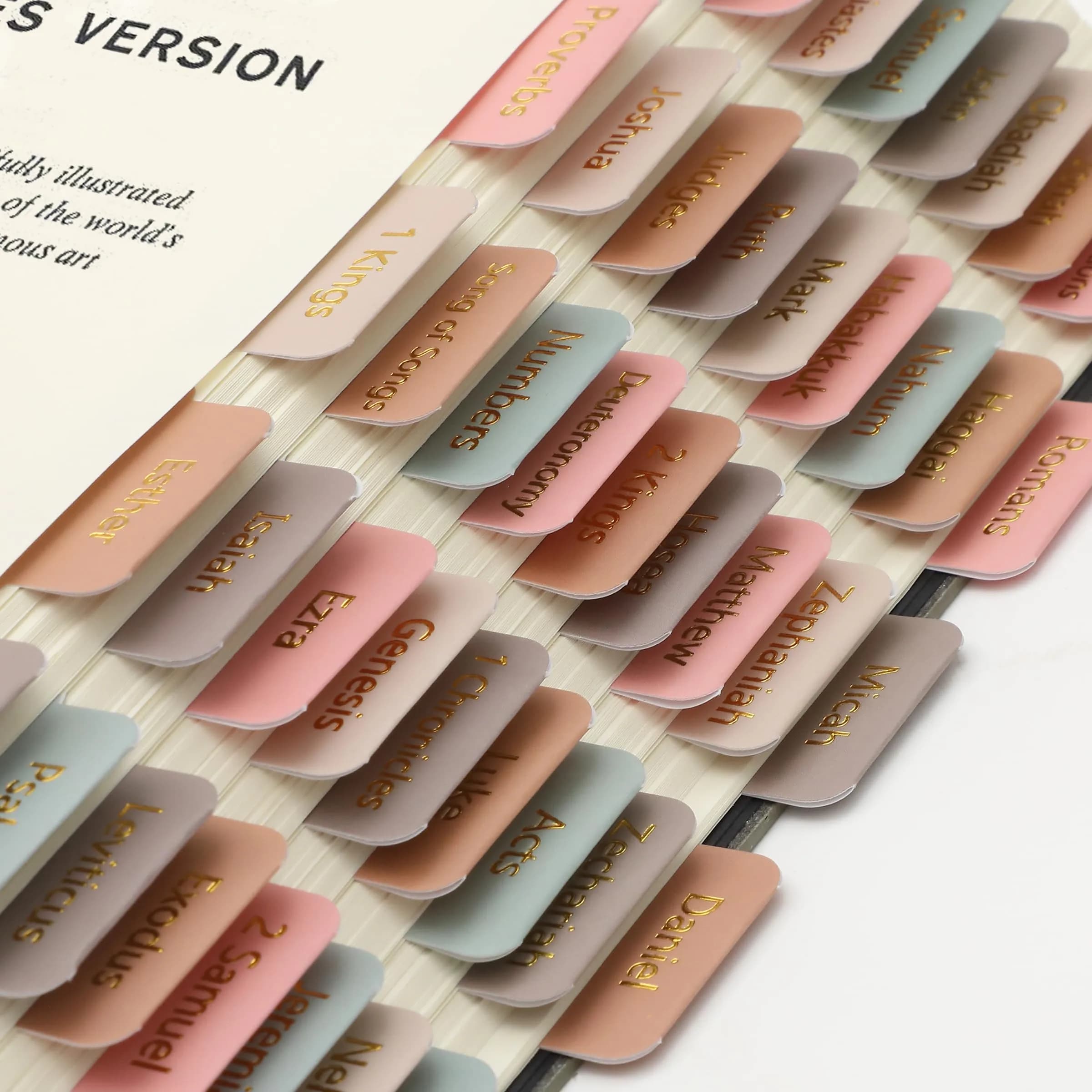 Mr. Pen Bible Tabs Spring Palette with Gold Lettering, 75 Tabs for Study Bible Indexing | Organize Your Bible with Ease - view 7