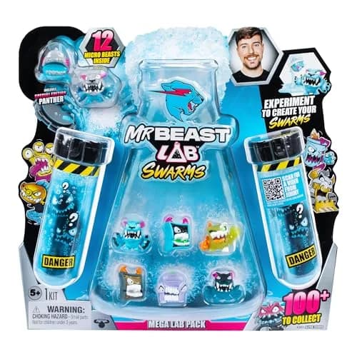 MrBeast Lab Swarms Mega Lab 12 Pk Hard Boiled | Science Toy Figure with Special Edition Panther thumbnail 1