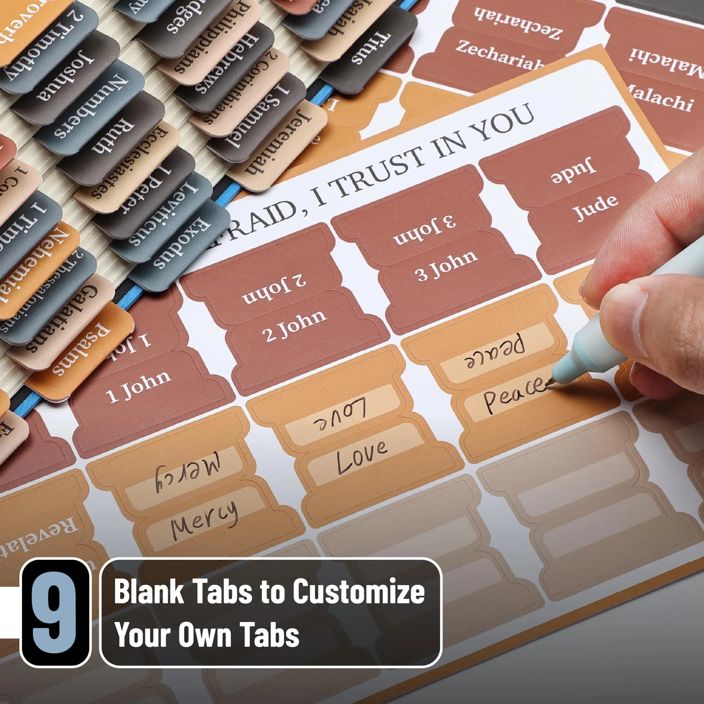 Mr. Pen Velvet Ember Bible Tabs (75 Tabs) | Organize Your Study with Elegant, Tearproof Labels - view 3