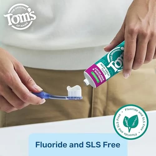 Tom's of Maine Antiplaque and Whitening Toothpaste Spearmint 4.5 oz (128g) Tubes (3-Pack) | Fluoride-Free Whitening & Tartar Control thumbnail 5
