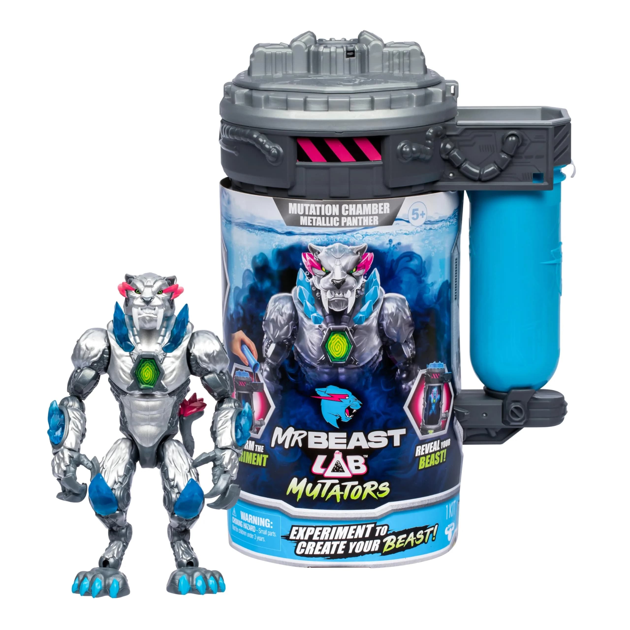MRBEAST LAB Mutators Iconic Panther Action Figure 13cm (5.5 inches) | ASTM-Tested Toy for Kids 3+ — Metallic Panther