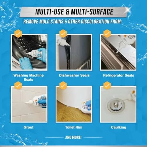ACTIVE Mold Stain Remover Gel Cleaner 222ml (7 Fl Oz) | Cleans Washing Machine Seals, Grout, Caulk thumbnail 2
