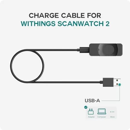 TUSITA Charger Cable Compatible with Withings Scanwatch 2 | 1M Fast Charging thumbnail 2