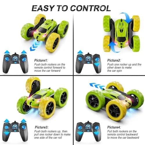 QUNREDA Remote Control Stunt Car | 16.0cm x 16.0cm x 7.1cm (6.3"x6.3"x2.8") thumbnail 6