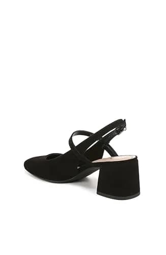 Sam & Libby Grace Pump Black Suede 10 | 2 Inch Block Heel, Buckle Closure, Fashion Dress thumbnail 3