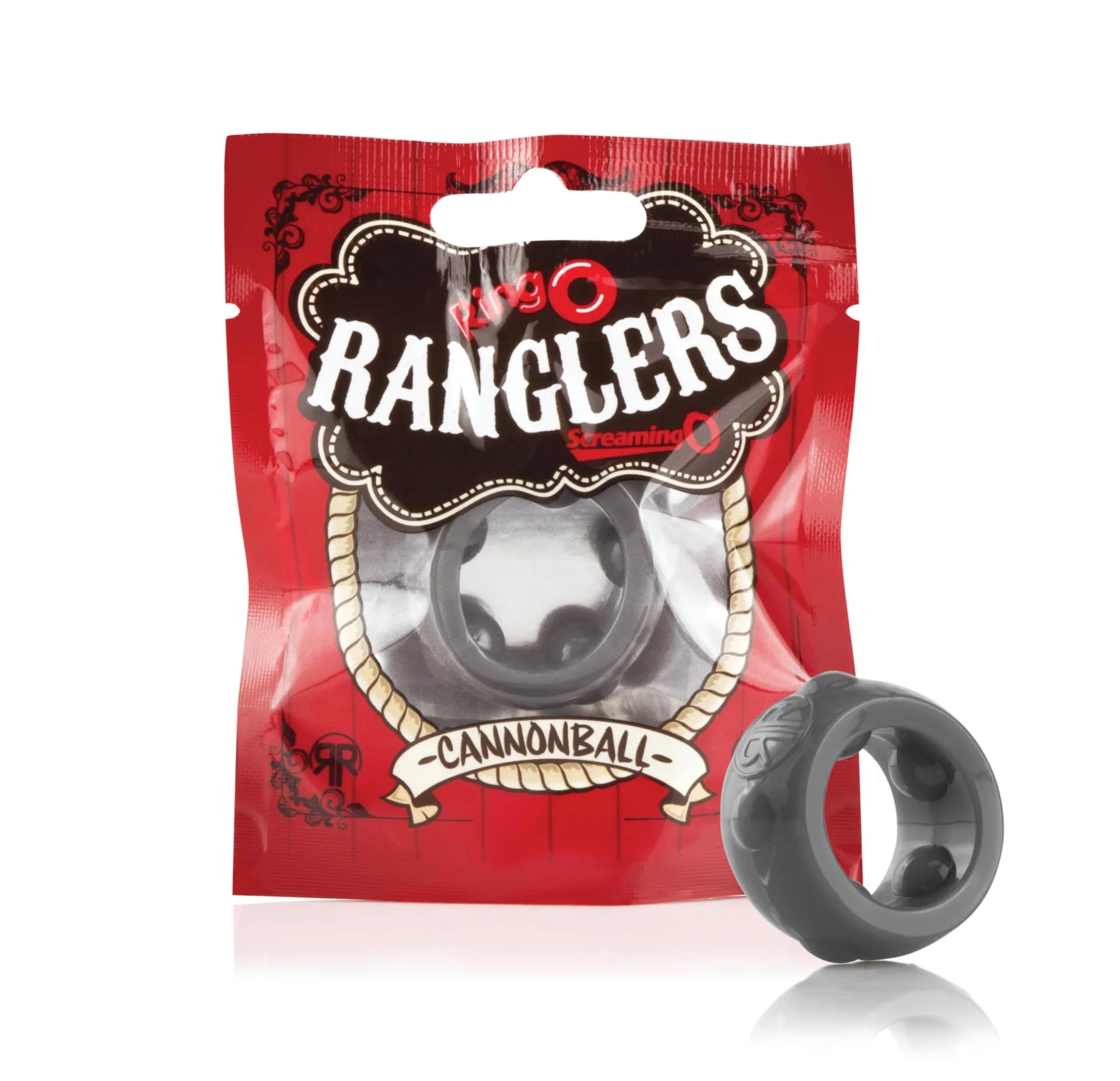 Screaming O Cock Ring for Couples, Stretchy Ranglers Cannonball, Black, 1ct - main product image