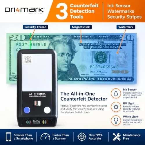 Dri Mark Counterfeit Bill Detector 4 Pack | Fast Watermark, Ink & UV Tests for Retail (70-120 chars) thumbnail 6
