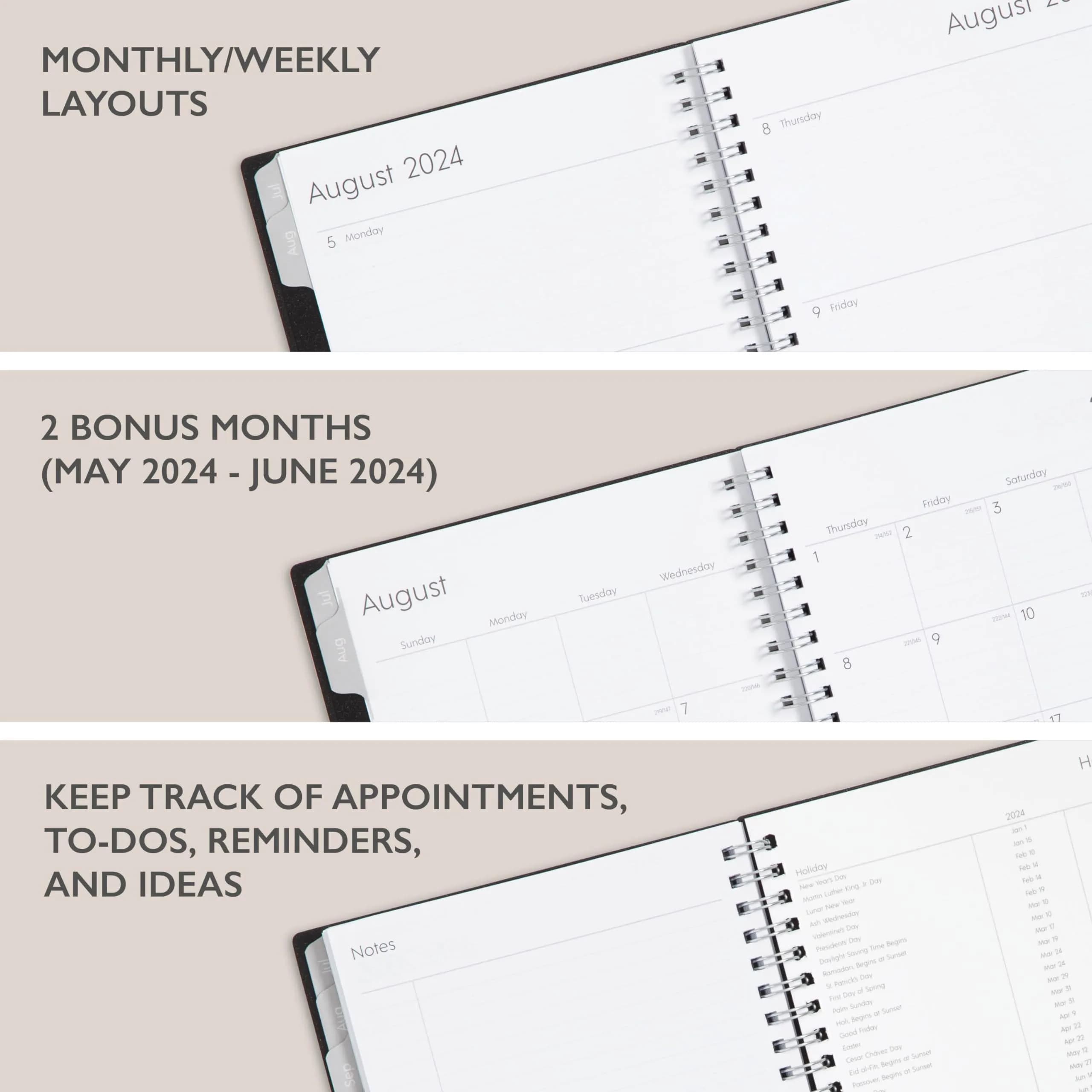 Blue Sky 2024-2025 Academic Year Weekly and Monthly Planner, 5" x 8" | Professional Planning for Students & Office thumbnail 3