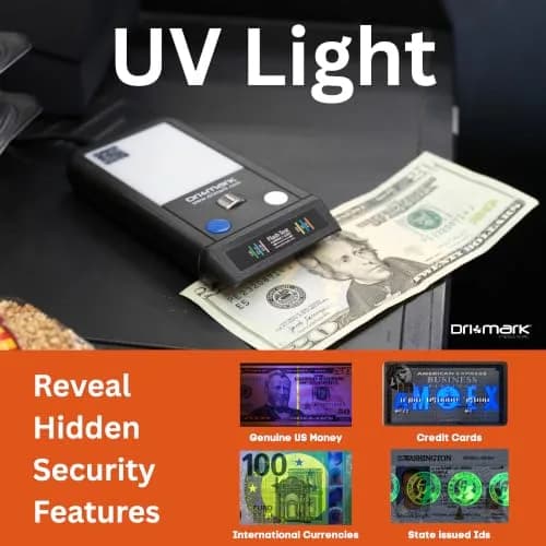 Dri Mark Counterfeit Bill Detector 2 Pack | Fast Watermark, Ink & UV Tests for Retail (100-120c) thumbnail 4