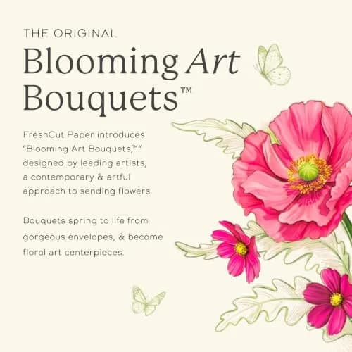 Freshcut Paper Sorbet Roses 3D Pop Up Card | Life-Sized Floral Art Centerpiece (13" x 12") thumbnail 7