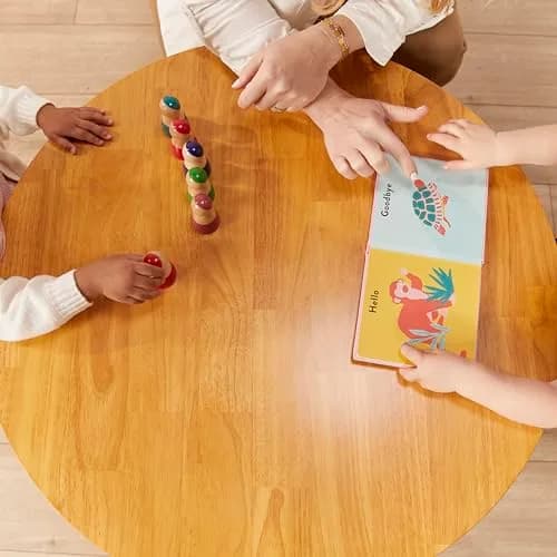 ECR4Kids 30in D Round Hardwood Table with 14in Legs | Kid-Sized Classroom Furniture thumbnail 7