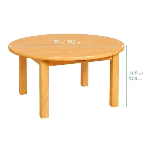 ECR4Kids 30in D Round Hardwood Table with 14in Legs | Kid-Sized Classroom Furniture thumbnail 2