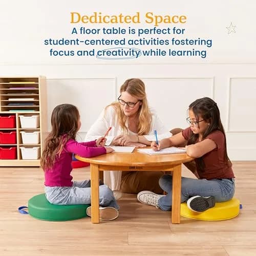ECR4Kids 30in D Round Hardwood Table with 14in Legs | Kid-Sized Classroom Furniture thumbnail 3