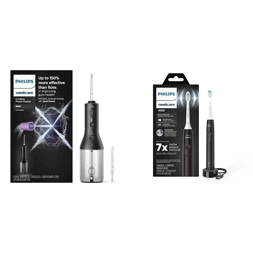 Philips Sonicare Cordless Power Flosser 3000 - Black Edition | Quad Stream Technology - main product image