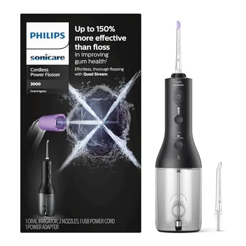 Philips Sonicare Cordless Power Flosser 3000 & 4100 Power Toothbrush Combo - Black | Healthier Gums & Cleaner Teeth thumbnail 2