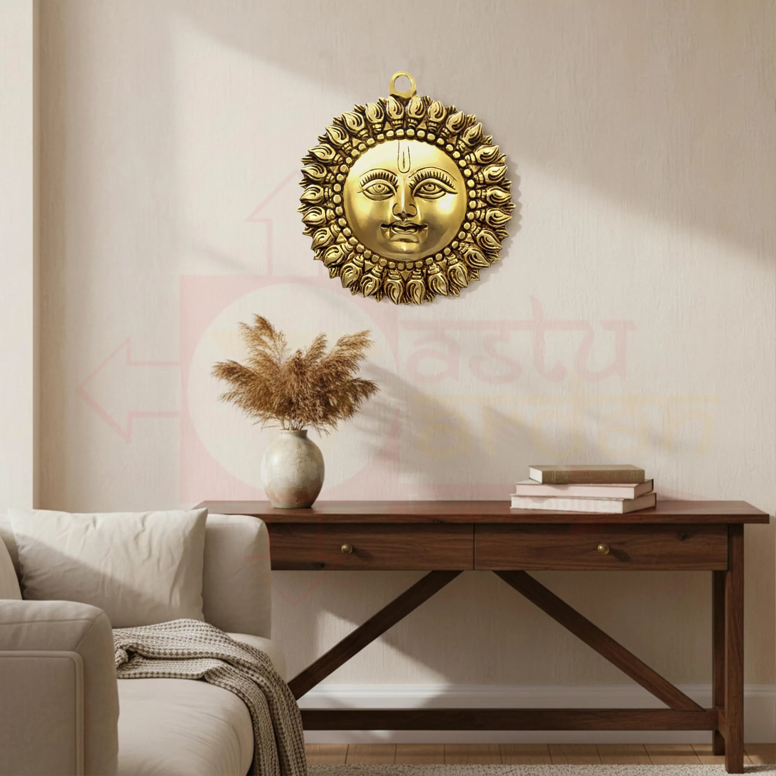 Vastu Vardan Brass Sun Statue 15 cm (5.91 inches) | Authentic Vastu Idol for East Wall Placement - view 5