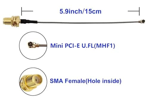 Tenmory 915MHz LoRa Antenna Indoor 3dBi Gain Omni SMA Male + U.FL MHF1 Cable | Ideal for IoT & LoRa Devices thumbnail 3