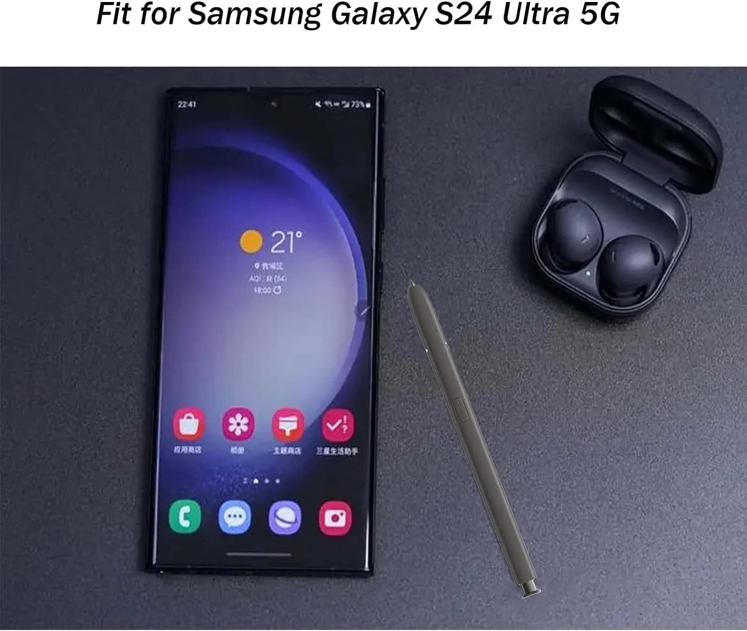 Peixiong S24 Ultra S Pen Replacement for Samsung Galaxy S24 Ultra 5G, 4096 Pressure Levels, Dark Gray | Plastic Body, No Bluetooth - view 5