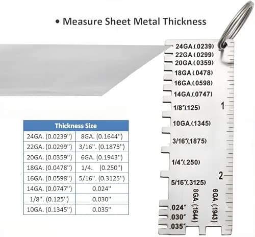WeldingStop 4-Piece Metal Sheet Thickness Gauge Set 72.5mm (2.85") | Laser Engraved Scales for Precision Welding thumbnail 4
