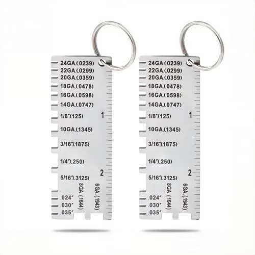 WeldingStop 2-Piece Metal Sheet Thickness Gauge 72.5mm (2.85'') | Laser Engraved Stainless Steel Inspection Tool thumbnail 1