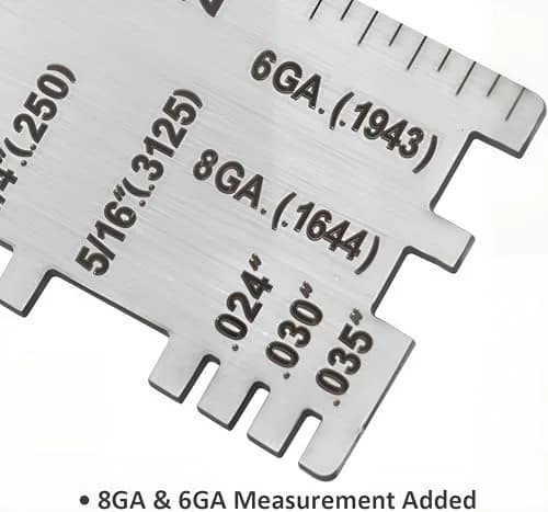 WeldingStop 2-Piece Metal Sheet Thickness Gauge 72.5mm (2.85'') | Laser Engraved Stainless Steel Inspection Tool thumbnail 6