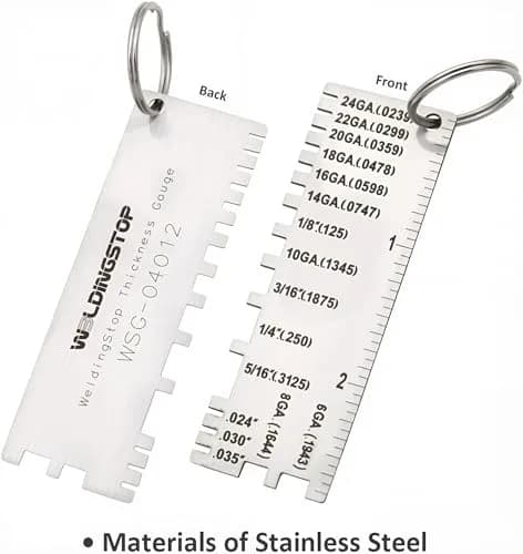 WeldingStop 2-Piece Metal Sheet Thickness Gauge 72.5mm (2.85'') | Laser Engraved Stainless Steel Inspection Tool thumbnail 2