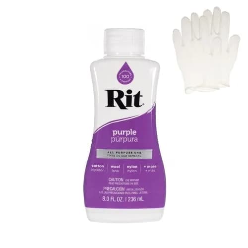 Rit Dye Liquid Fabric Dye Purple 8 oz | Vibrant Color for Cotton Polyester Blends - main product image