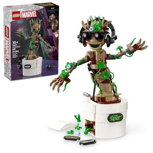 LEGO Marvel Dancing Groot 76297 Toy | Buildable Super Hero Playset with Interactive Dancing Function thumbnail 1