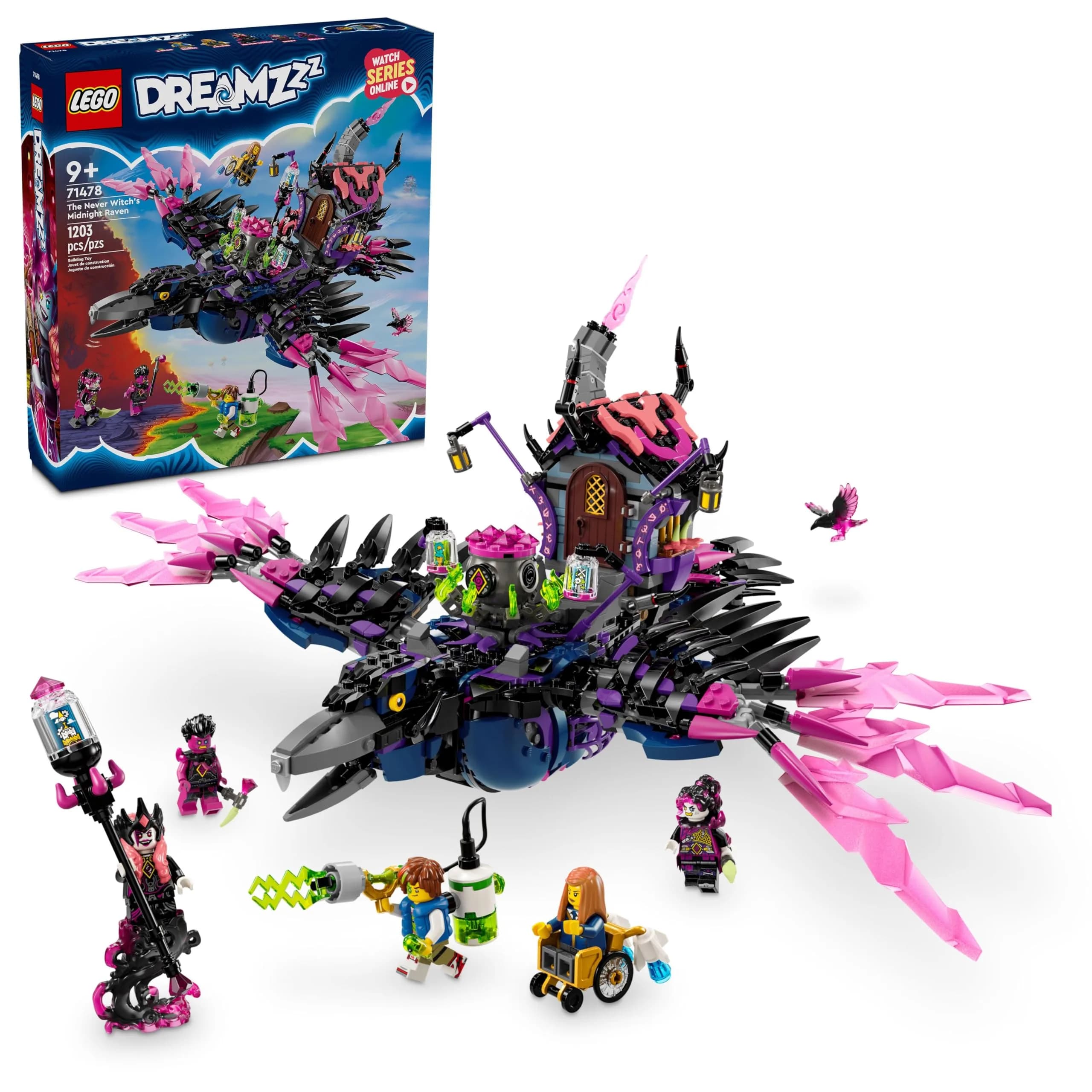 LEGO DREAMZzz The Never Witch’s Midnight Raven Building Set 1203 Pieces | ASTM-Tested Educational Toy for Ages 9+ — Multicolor