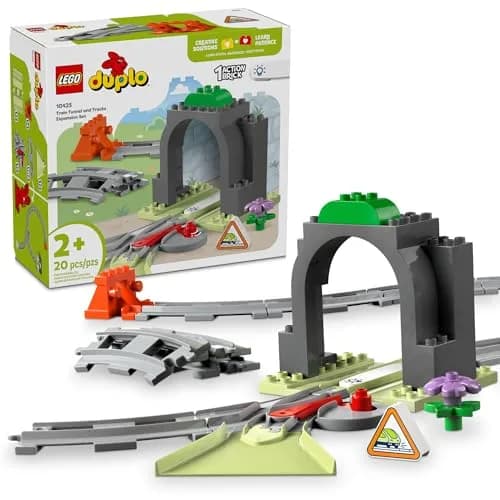 LEGO DUPLO Town Train Tunnel and Tracks Expansion Set | 10 Extra Train Track Pieces for Toddlers 2+ thumbnail 1