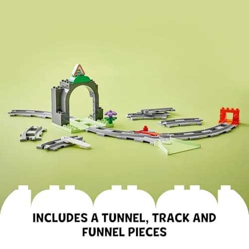 LEGO DUPLO Town Train Tunnel and Tracks Expansion Set | 10 Extra Train Track Pieces for Toddlers 2+ thumbnail 4
