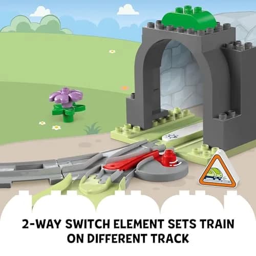 LEGO DUPLO Town Train Tunnel and Tracks Expansion Set | 10 Extra Train Track Pieces for Toddlers 2+ thumbnail 5