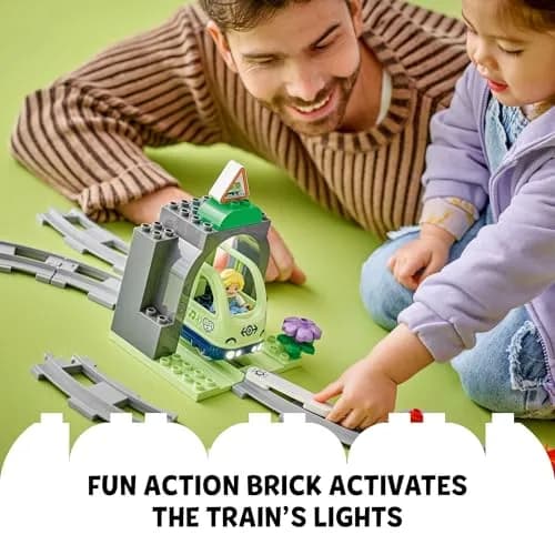 LEGO DUPLO Town Train Tunnel and Tracks Expansion Set | 10 Extra Train Track Pieces for Toddlers 2+ thumbnail 6