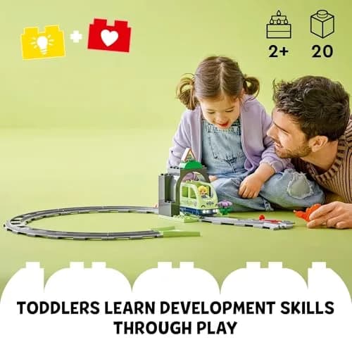 LEGO DUPLO Town Train Tunnel and Tracks Expansion Set | 10 Extra Train Track Pieces for Toddlers 2+ thumbnail 2
