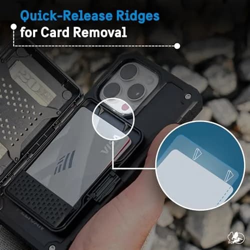 Pelican Shield MagSafe Wallet with RFID Blocking for Cards & Cash - Brushed Titanium (2 Compartments, Holds 5 Cards) thumbnail 7