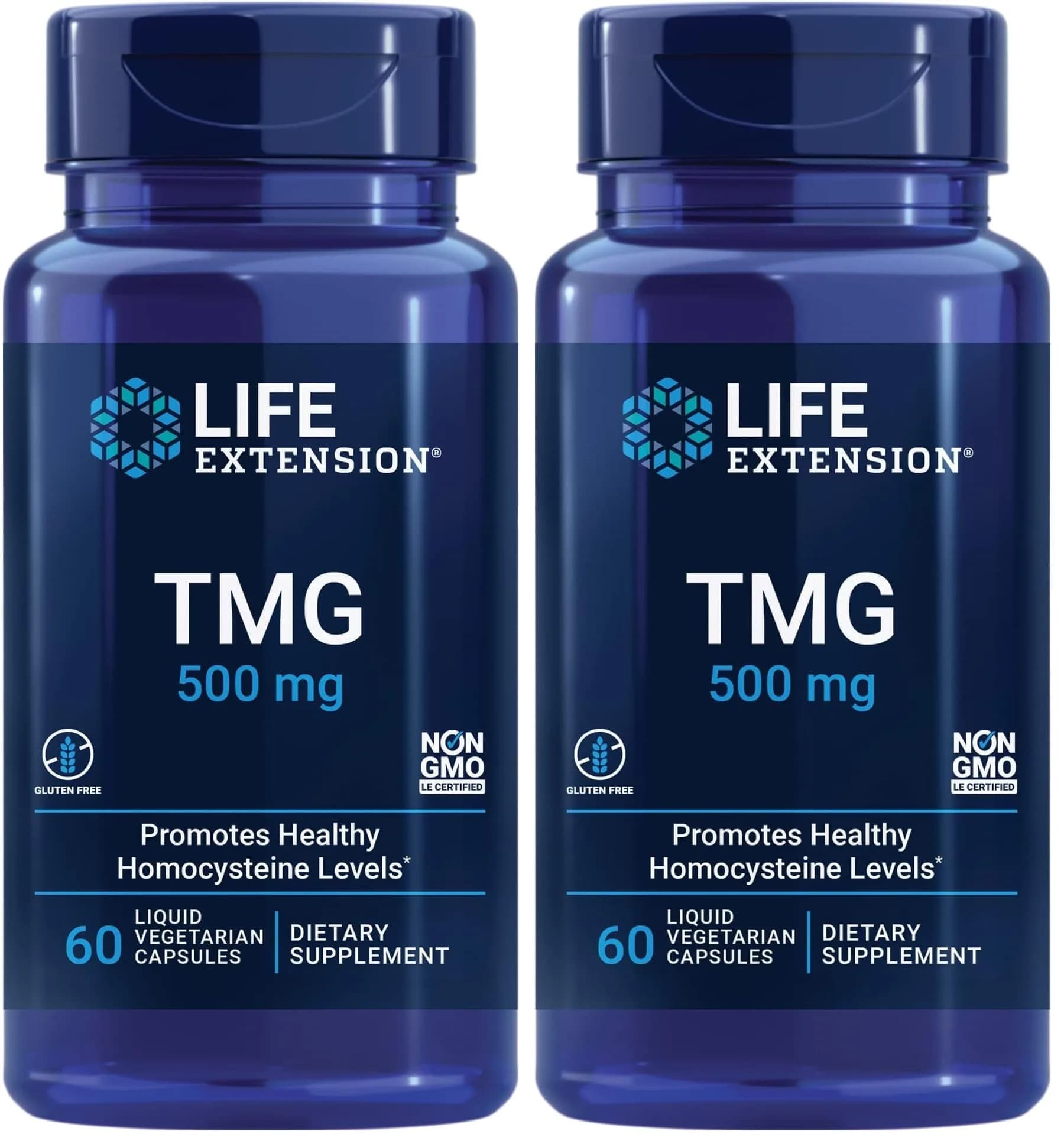 Life Extension TMG 500 mg Liquid Vegetarian Capsules (120 Count) | Supports Healthy Homocysteine Levels - main product image