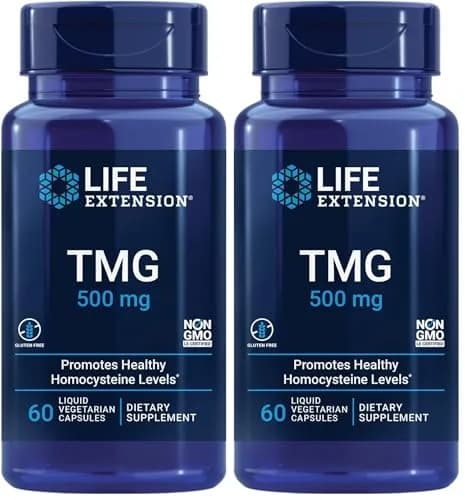 Life Extension TMG 500 mg Liquid Vegetarian Capsules (120 Count) | Supports Healthy Homocysteine Levels thumbnail 1