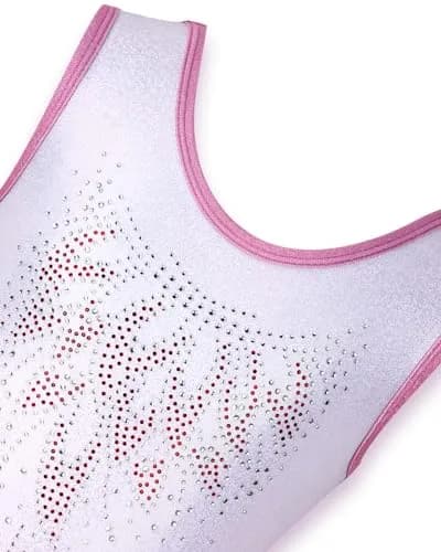 Gogokids Girls Sleeveless Sparkly Gymnastics Leotard Set with Shorts & Hairband, 9-10 Years (Pink Gradient) thumbnail 3