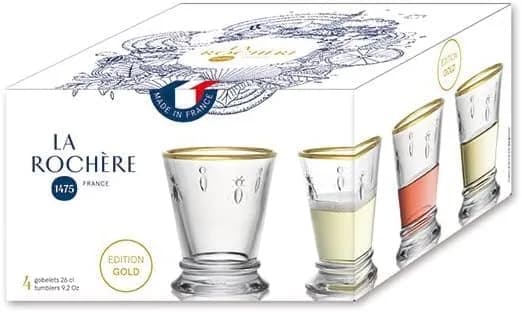 La Rochère Gold Rimmed Napoleon Bee Tumbler Set of 4 – 295ml (10 oz) | French Elegance for Your Table - view 5